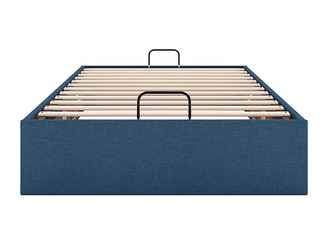 Cadre de lit ottoman sans matelas bleu 80x200 cm tissu