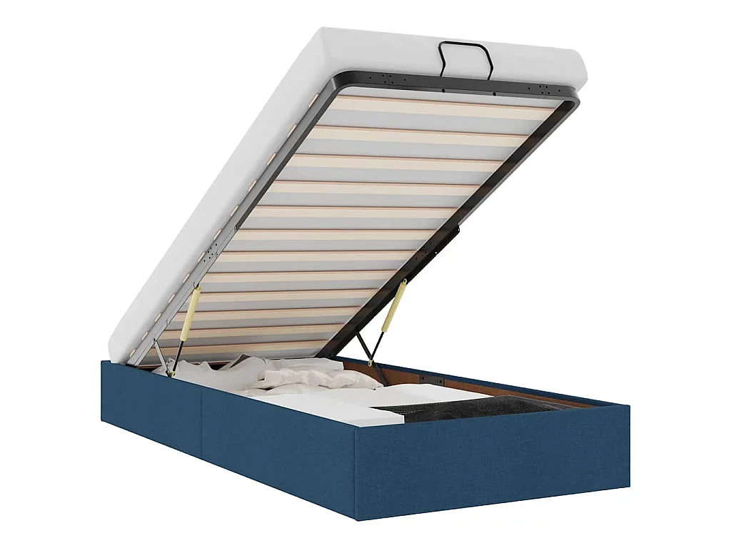 Bedframe zonder matras 80x200 cm stof blauw