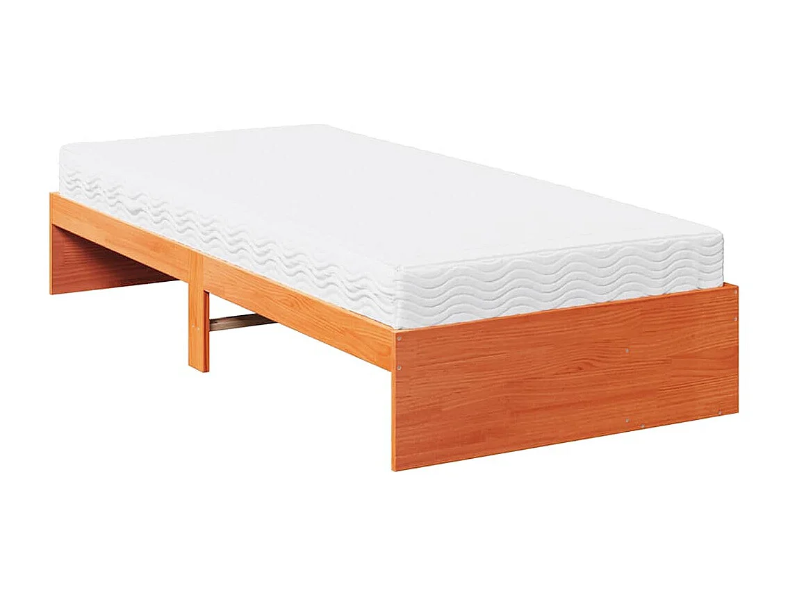 Lit de jour avec matelas cire marron 80x200 cm bois pin massif