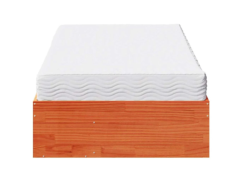 Slaapbank met matras 80x200 cm massief grenenhout wasbruin