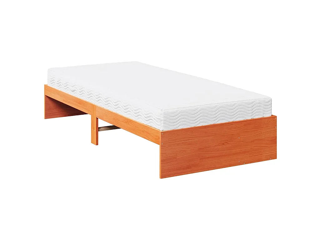 Slaapbank met matras 80x200 cm massief grenenhout wasbruin