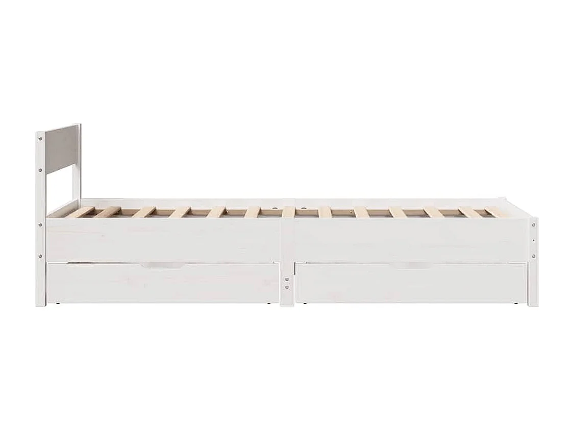 Cadre de lit sans matelas blanc 75x190 cm bois de pin massif