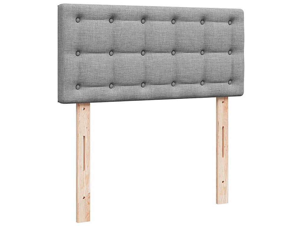 Ottomane Bett mit Matratze & LEDs Hellgrau 80x200 cm Stoff