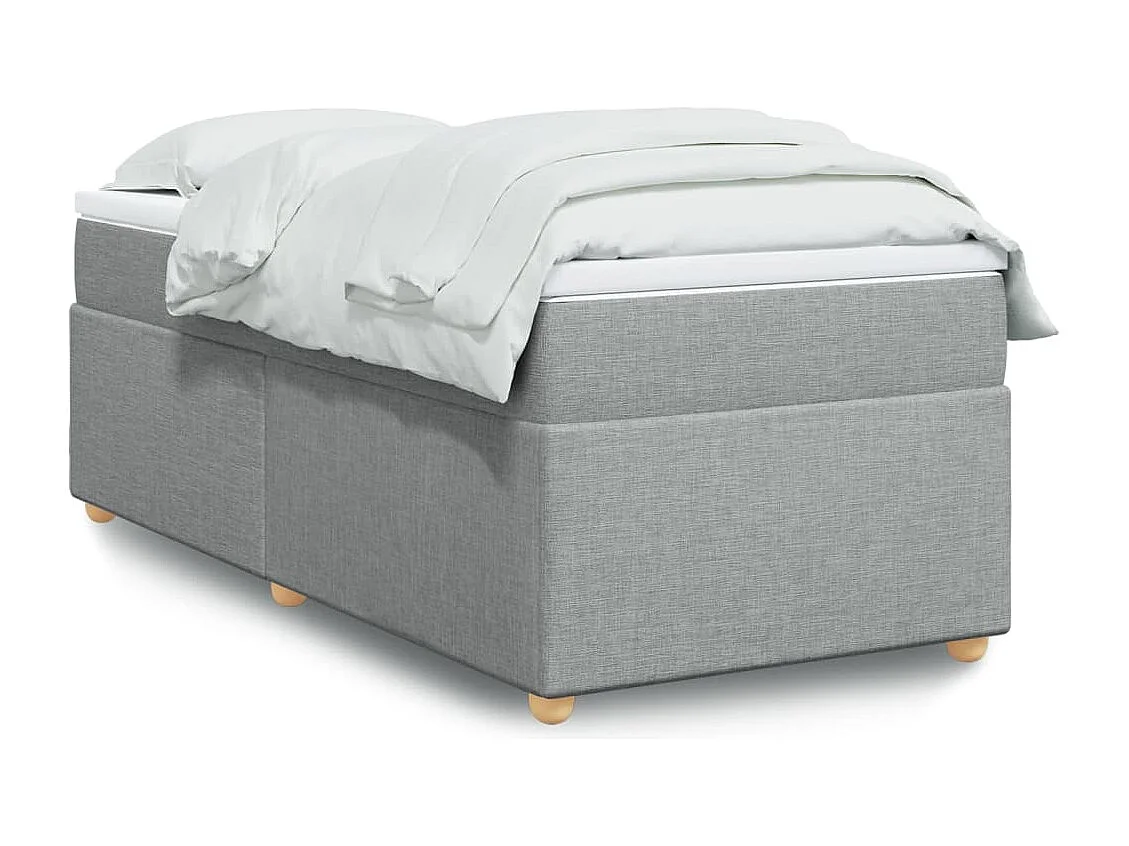 Cama com molas/colchão 80x200 cm tecido cinza-claro
