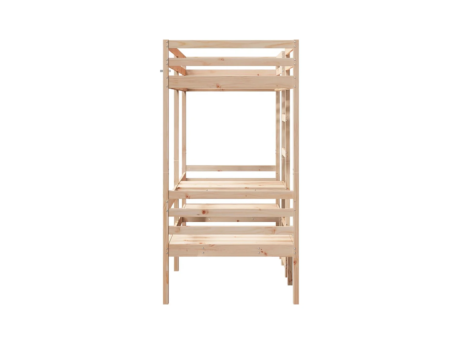 Cama alta com secretária e cadeiras 75x190 cm pinho maciço