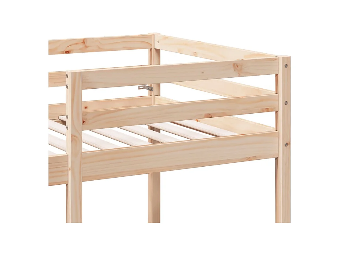 Cama alta com secretária e cadeiras 75x190 cm pinho maciço