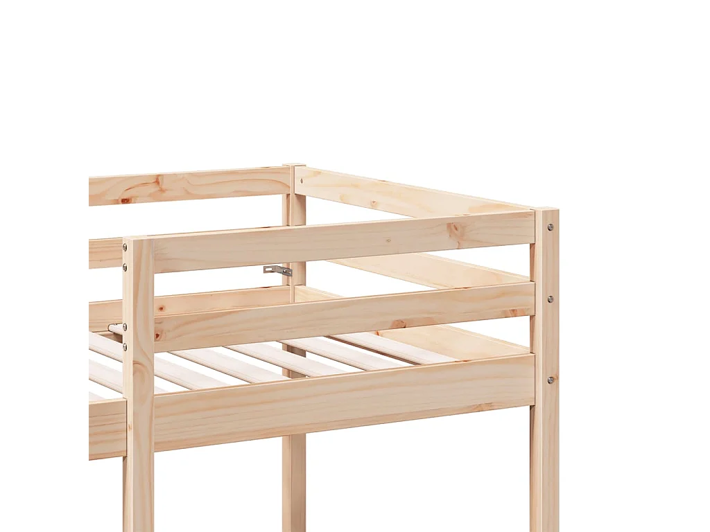 Lit mezzanine avec bureau et chaises 75x190 cm pin massif