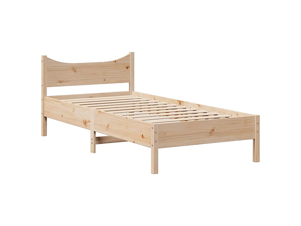 Cadre de lit avec tiroirs 75x190 cm bois de pin massif