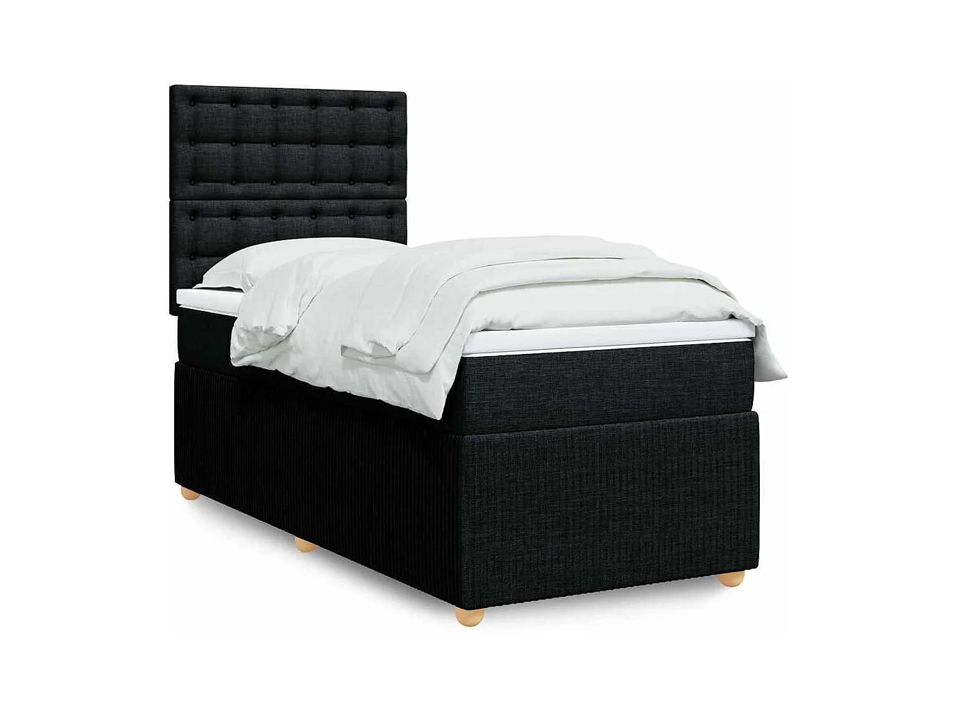 Sommier à lattes de lit et matelas Noir 80x200 cm Tissu