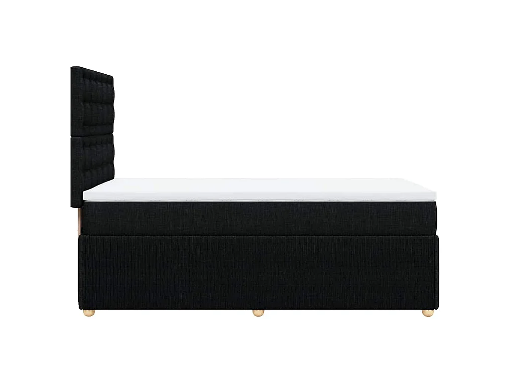 Giroletto a Molle con Materasso Nero 80x200 cm inTessuto