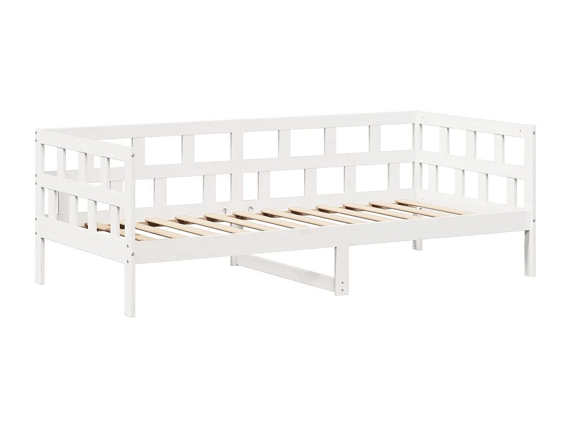 Tagesbett mit Dach Weiß 80x200 cm Massivholz Kiefer