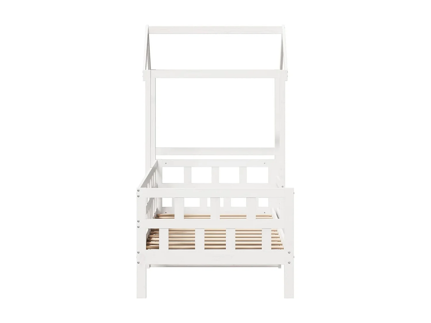 Tagesbett mit Dach Weiß 80x200 cm Massivholz Kiefer