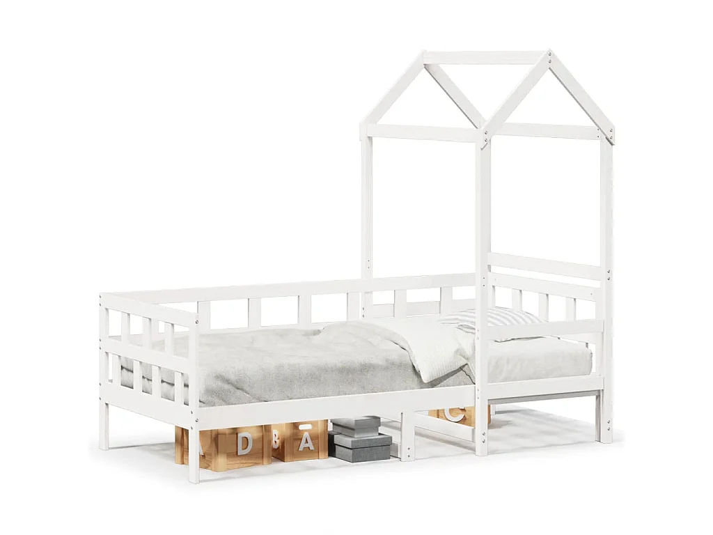 Slaapbank met bedhuis 80x200 cm massief grenenhout wit