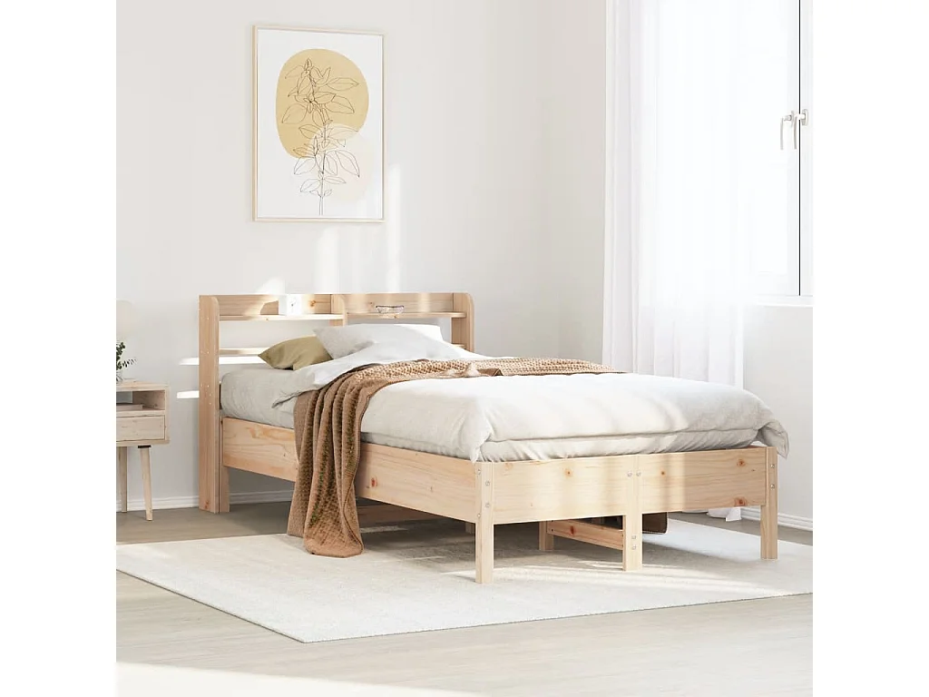 Letto senza Materasso 75x190 cm in Legno Massello Pino