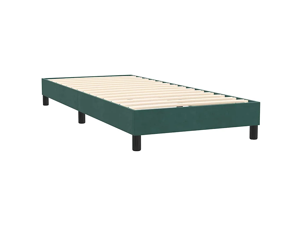 Giroletto a Molle con Materasso Verde Scuro 80x220 cm Velluto