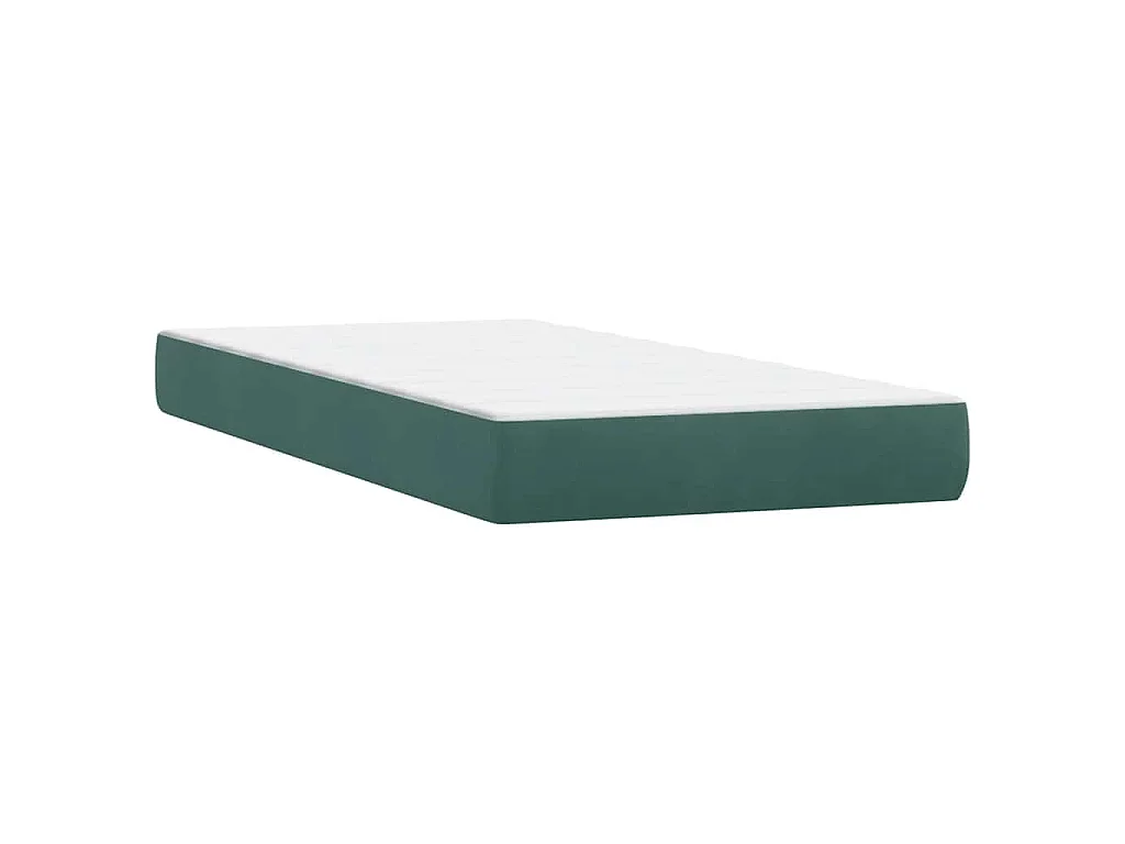 Giroletto a Molle con Materasso Verde Scuro 80x220 cm Velluto