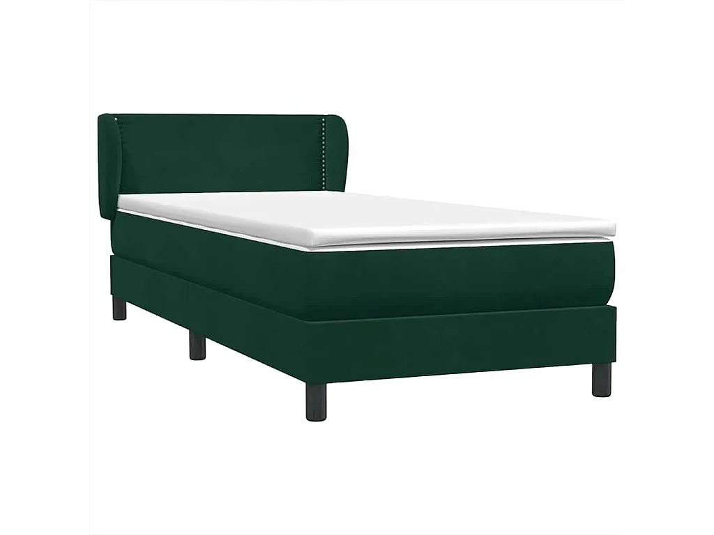 Boxspring met matras fluweel donkergroen 80x220 cm