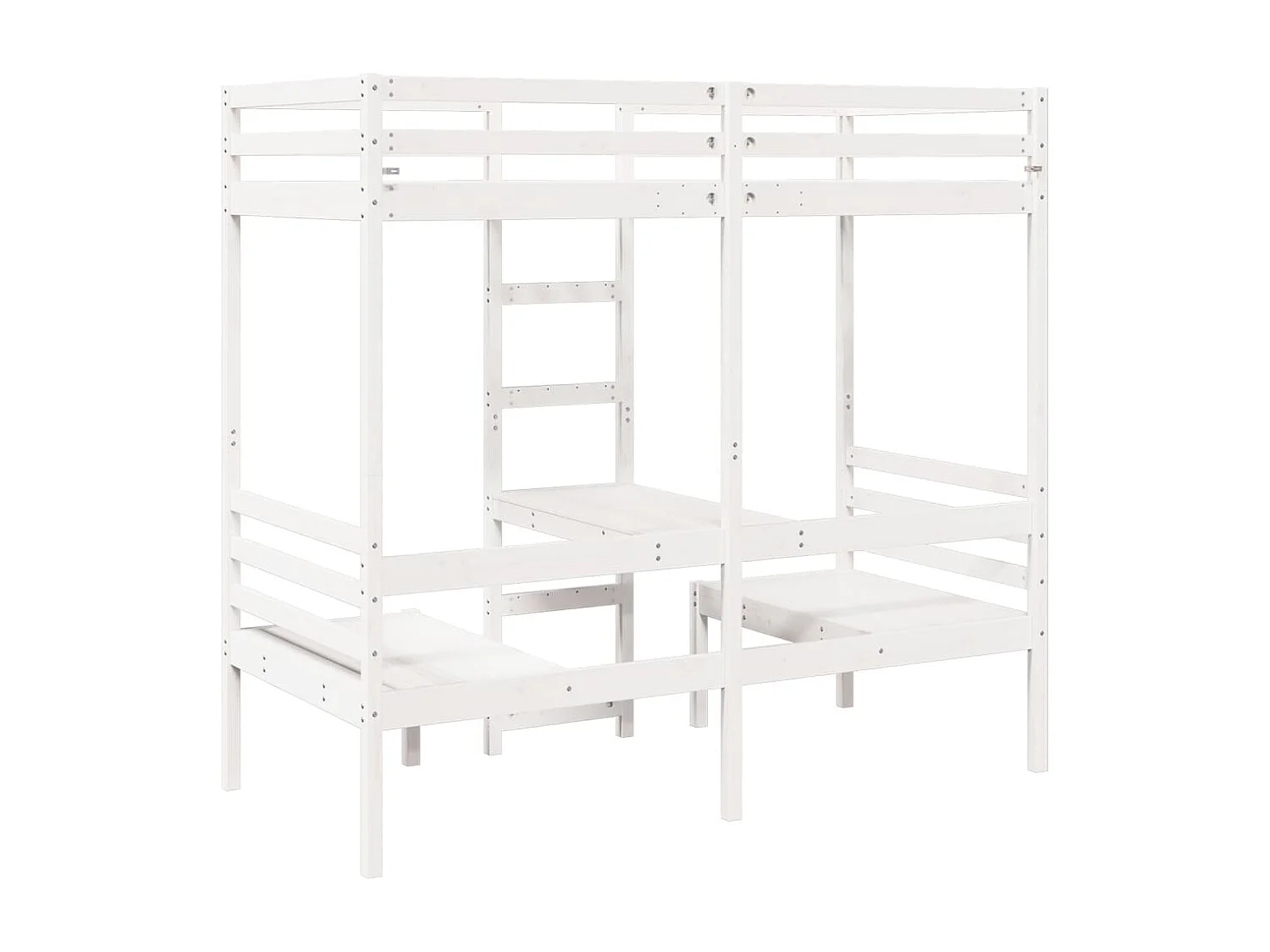 Lit mezzanine avec bureau et chaises blanc 75x190 cm pin massif