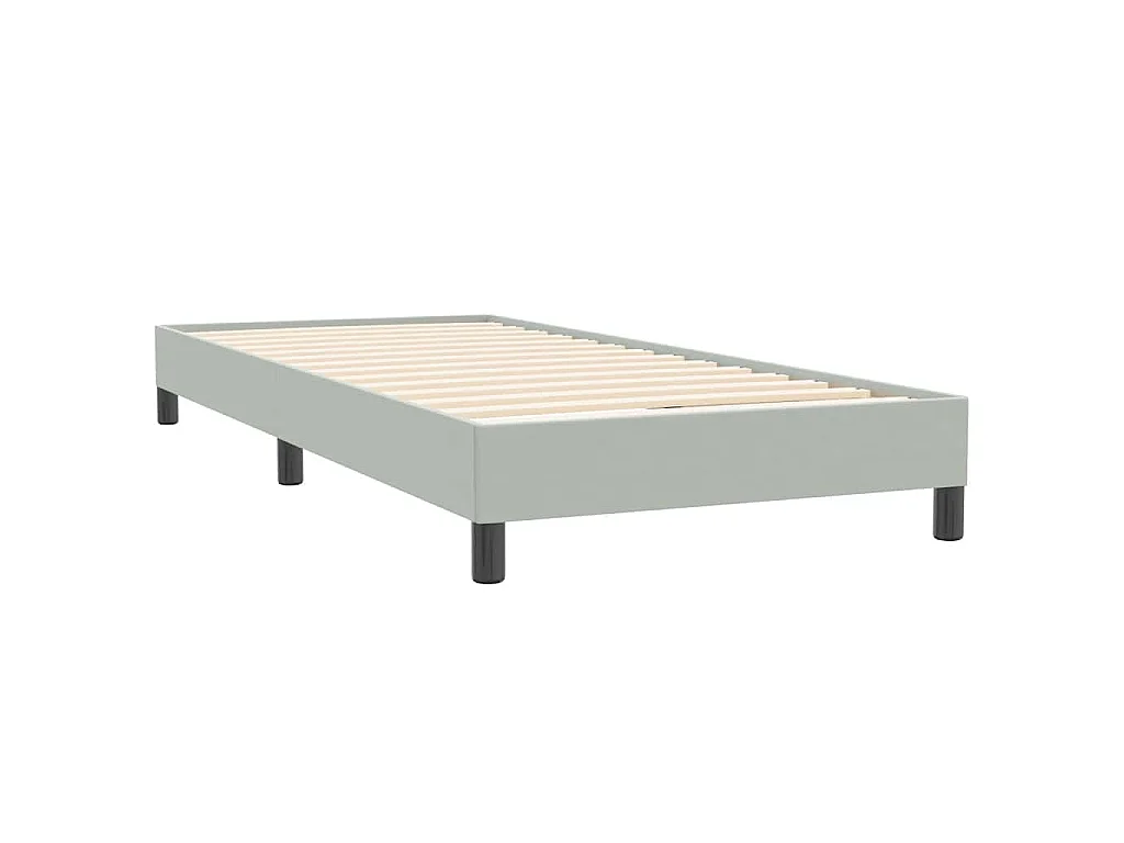 Boxspringbett mit Matratze Hellgrau 80x220 cm Samt