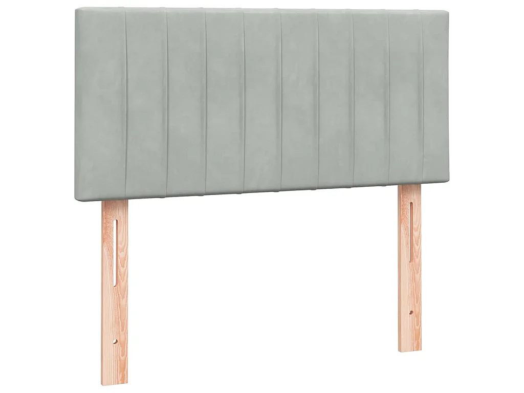 Boxspringbett mit Matratze Hellgrau 80x220 cm Samt