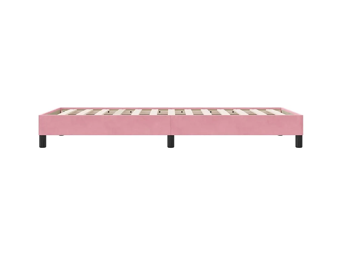 Cadre de lit sans matelas rose 80x220 cm velours