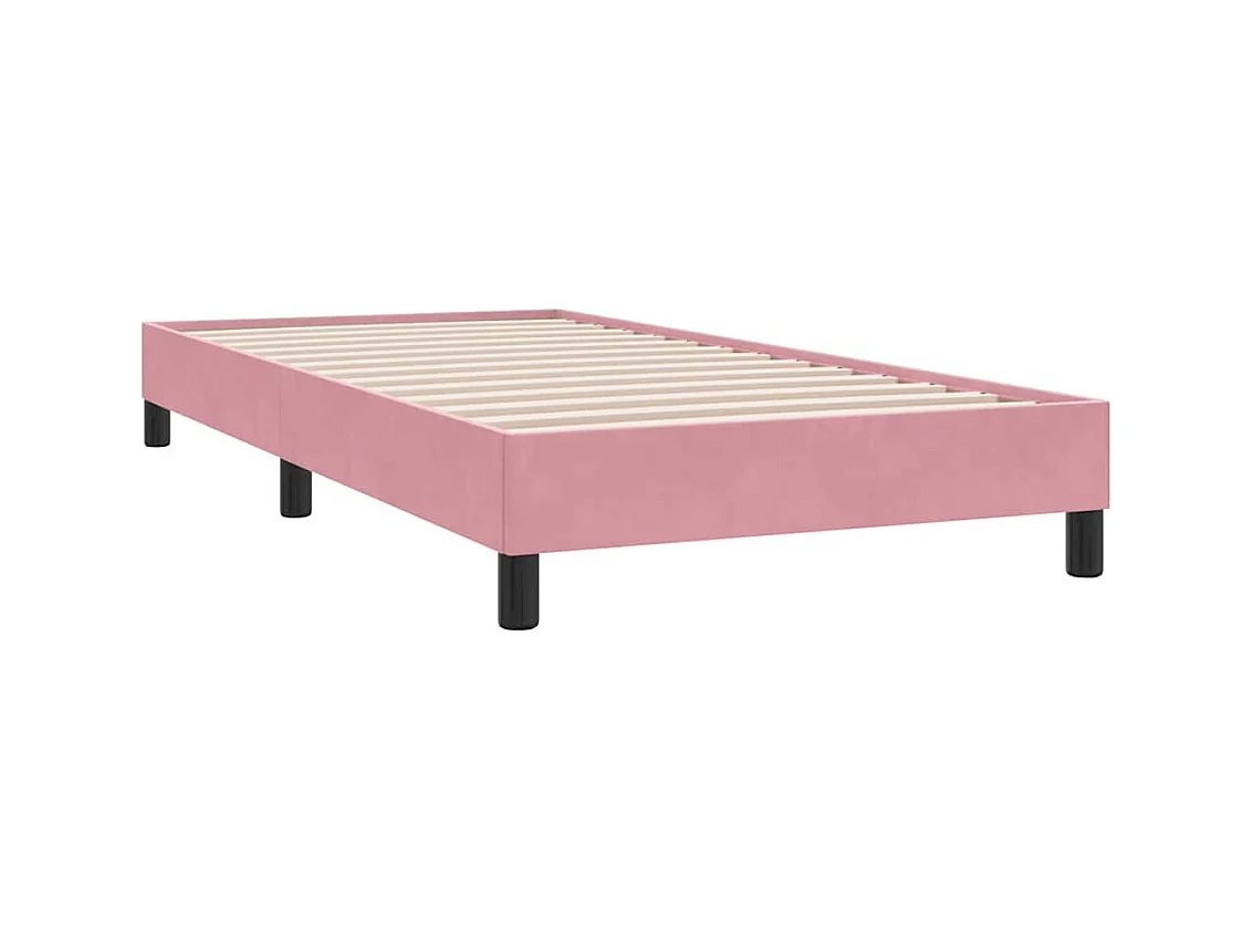 Cadre de lit sans matelas rose 80x220 cm velours