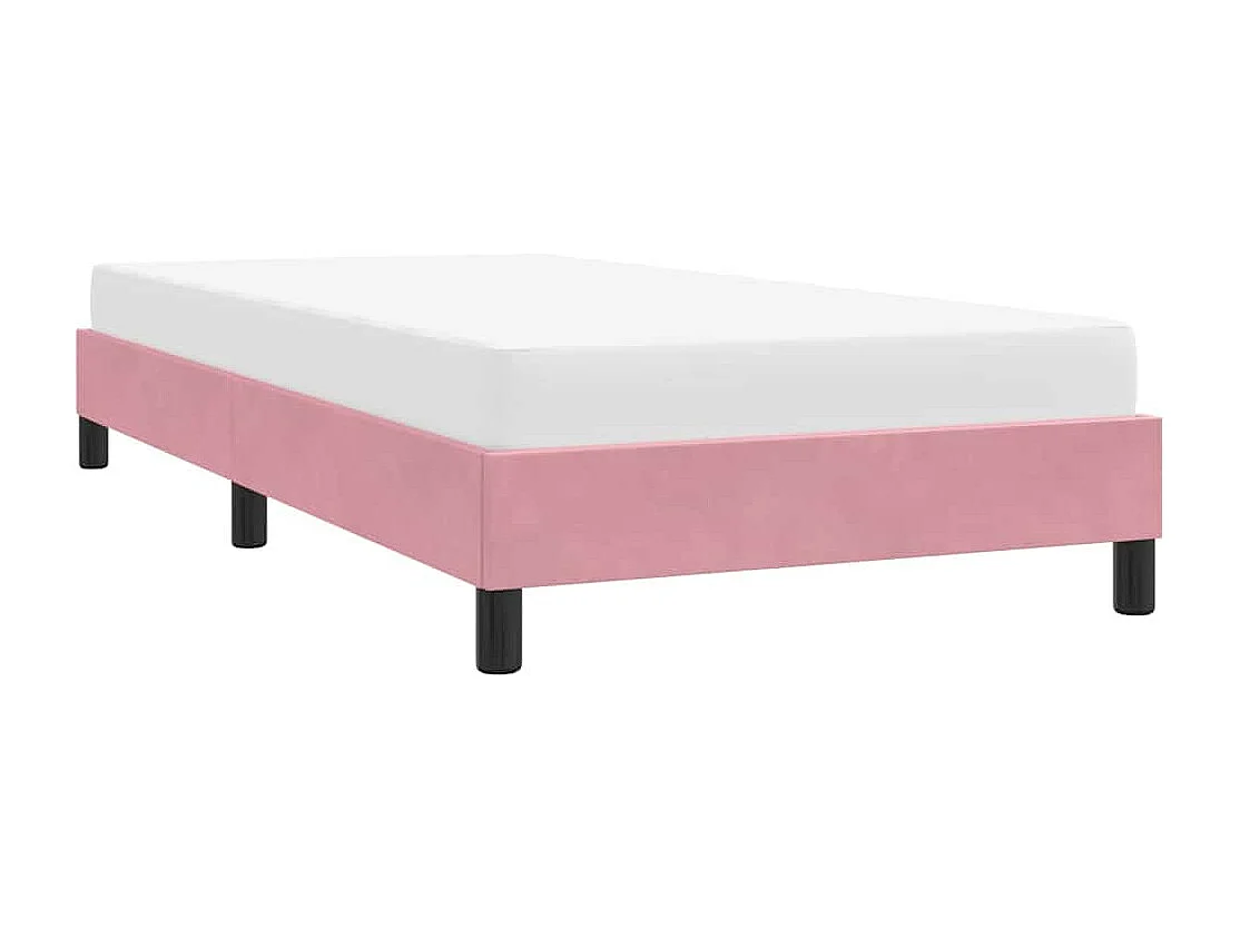 Estructura de cama sin colchón terciopelo rosa 80x220 cm