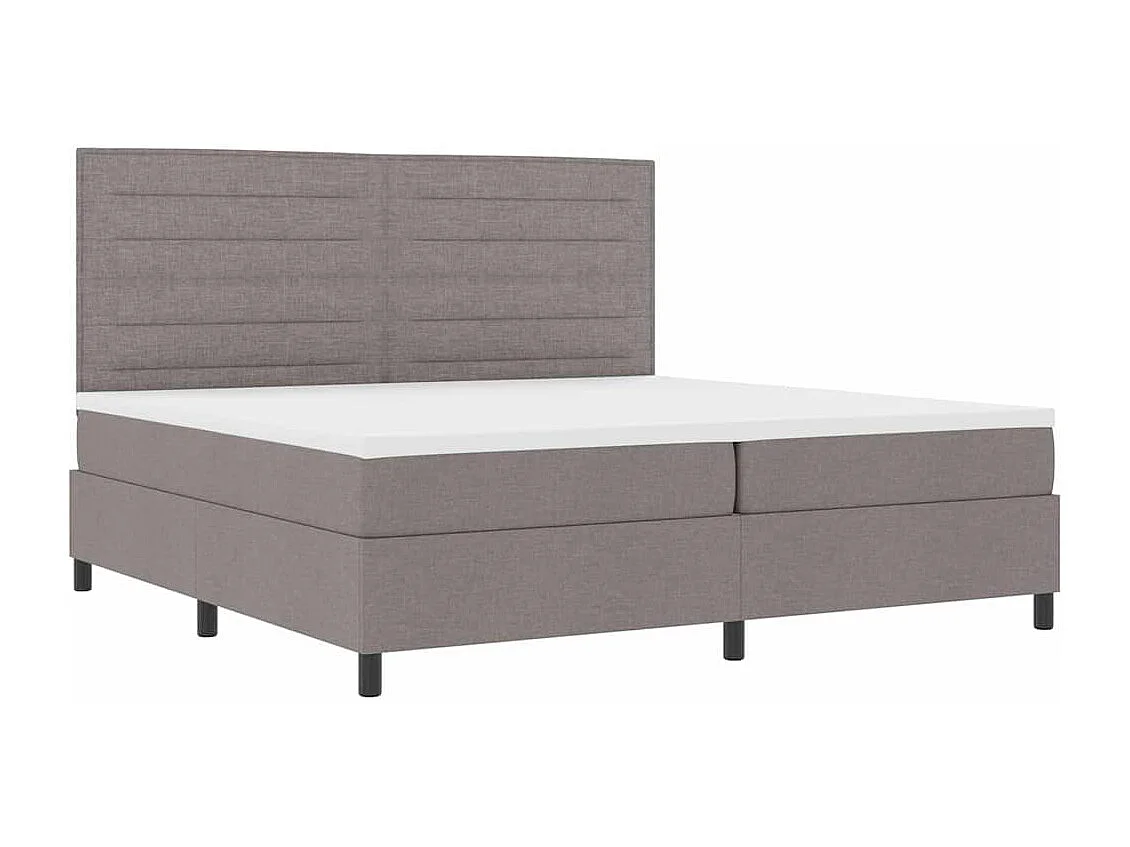 Boxspringbed met matras met hoofdeinde Taupe 200 x 200 cm Stof