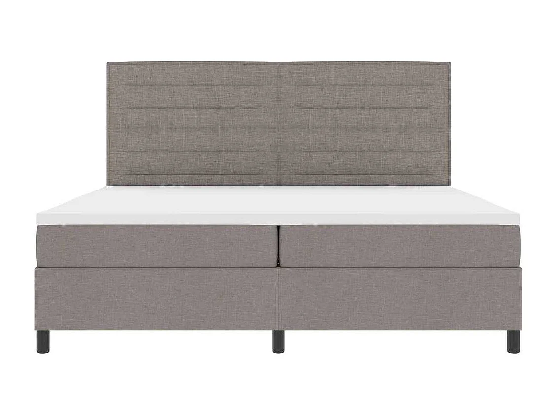 Boxspringbed met matras met hoofdeinde Taupe 200 x 200 cm Stof