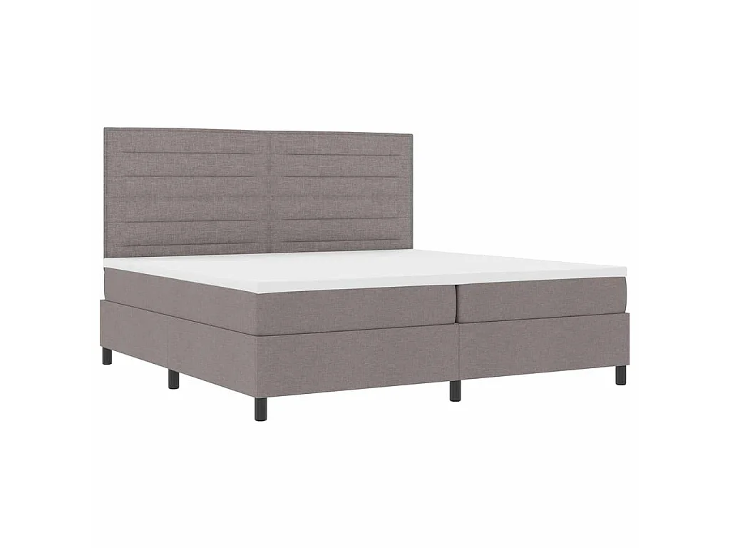 Cama Box com colchão Cinzento-acastanhado 200 x 200 cm tecido