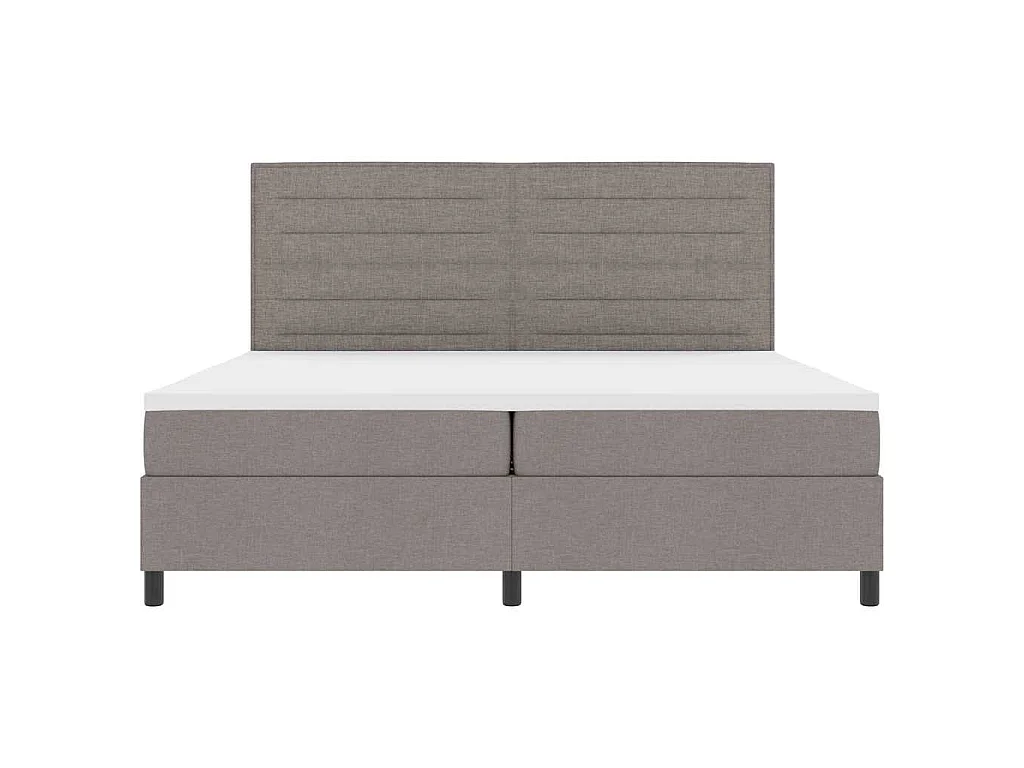 Cama Box com colchão Cinzento-acastanhado 200 x 200 cm tecido