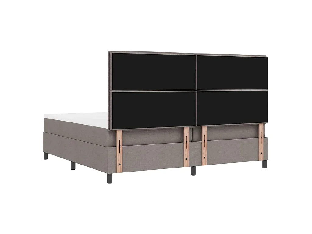 Cama Box com colchão Cinzento-acastanhado 200 x 200 cm tecido