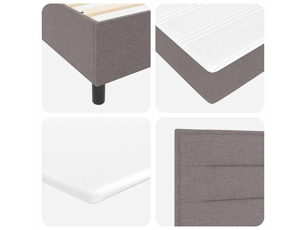 Cama Box com colchão Cinzento-acastanhado 200 x 200 cm tecido