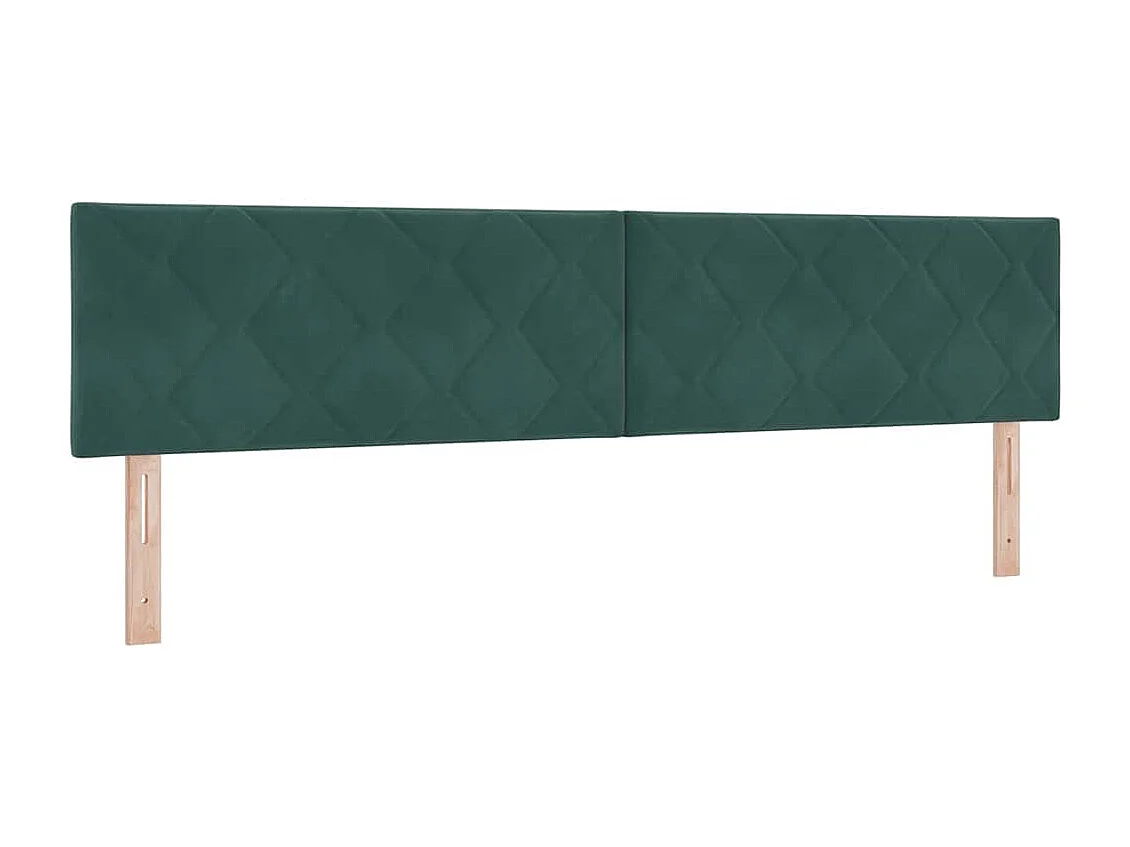 Lit à ressorts avec tête de lit Vert foncé 200 x 200 cm Velours