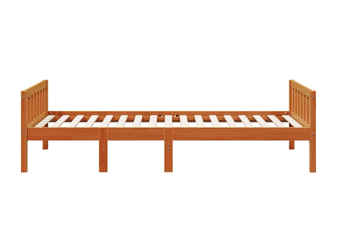 Lit pour enfants sans matelas cire marron 80x200 cm pin massif