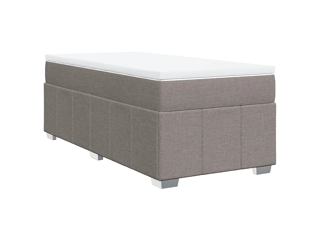 Cama com molas/colchão 80x200 cm tecido castanho-acinzentado
