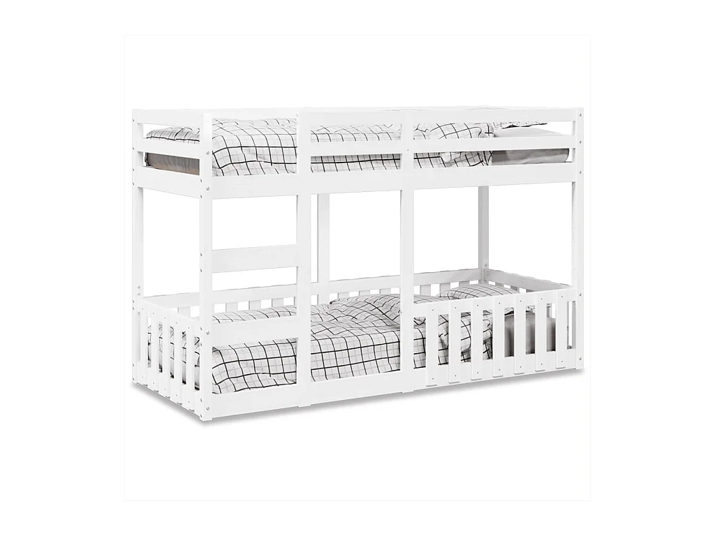 Lit superposé Blanc 75x190 cm Bois de pin massif