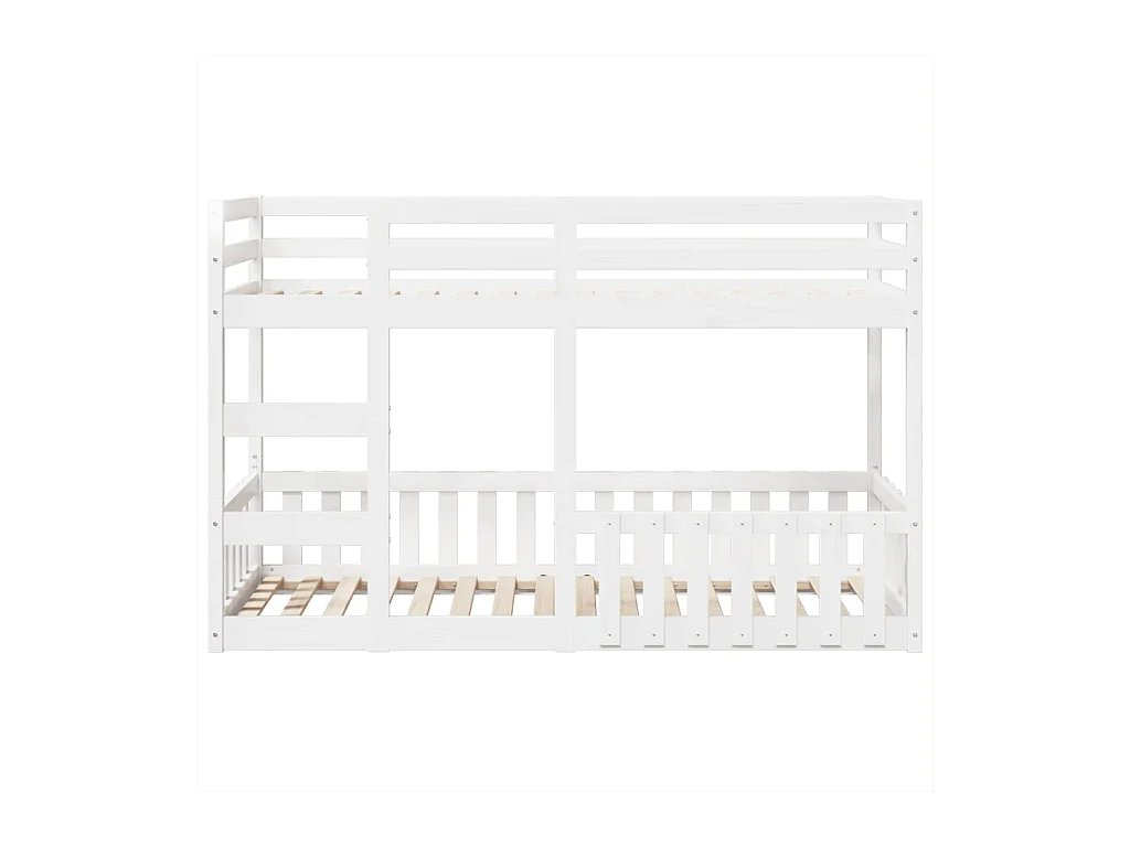 Lit superposé Blanc 75x190 cm Bois de pin massif