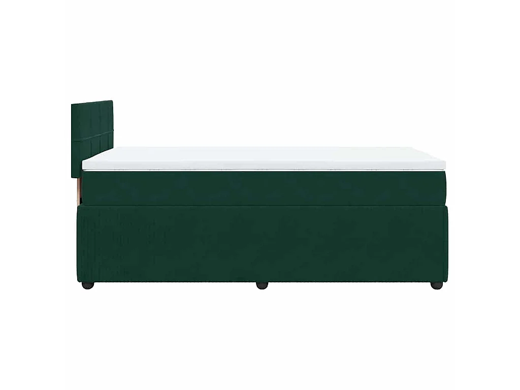 Cama com molas/colchão 80x200 cm veludo verde-escuro