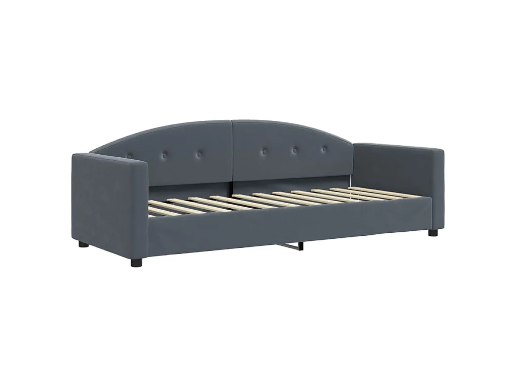 Divano Letto Estraibile Materassi Grigio Scuro 80x200cm Velluto