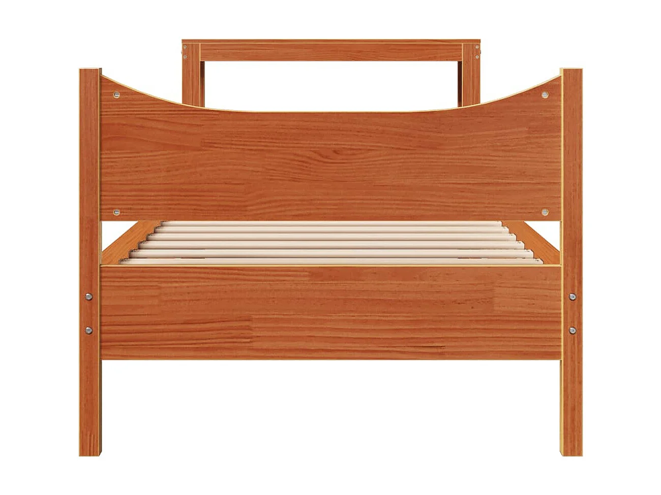 Cadre de lit avec tête de lit cire marron 75x190 cm bois de pin