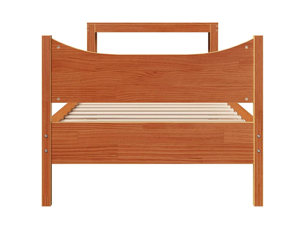 Estrutura cama c/ cabeceira 75x190 cm pinho maciço castanho-mel