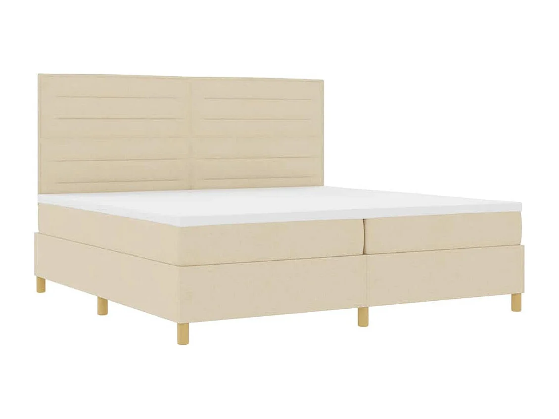 Boxspring bed met hoofdeinde Crème 200 x 200 cm Stof