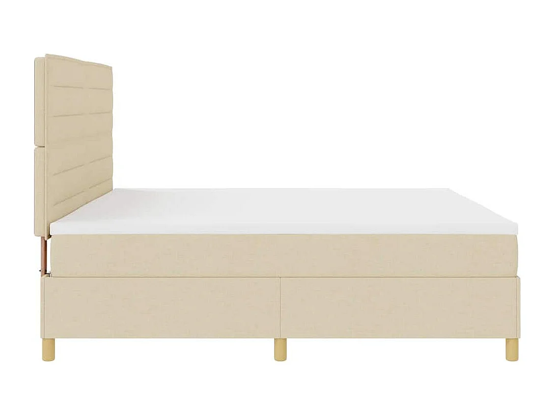 Boxspring bed met hoofdeinde Crème 200 x 200 cm Stof