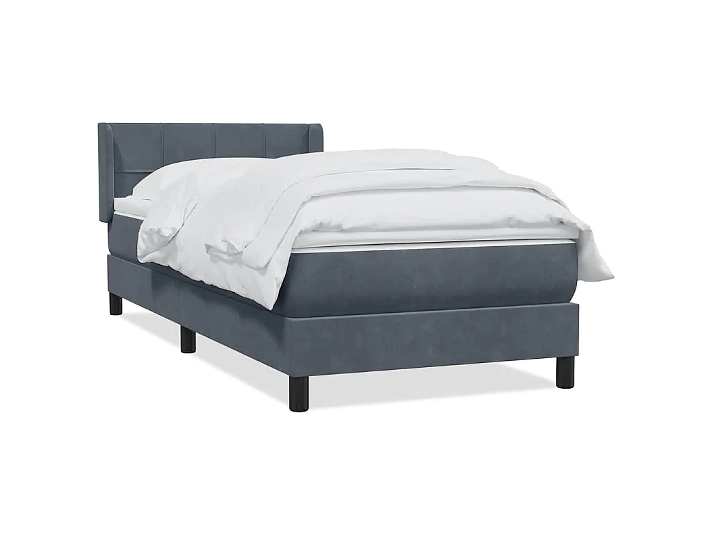 Boxspringbett mit Matratze Dunkelgrau 80x210 cm Samt