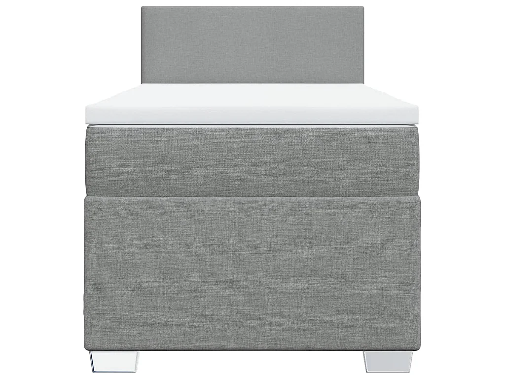 Sommier à lattes de lit avec matelas gris clair 80x200 cm tissu