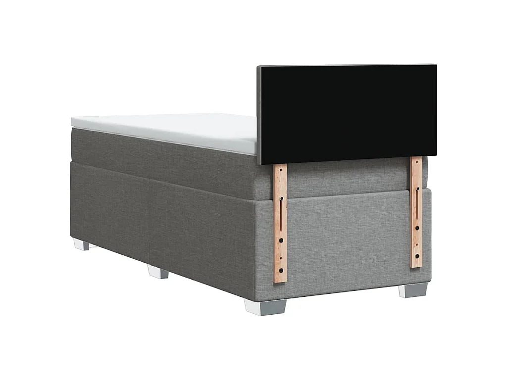 Sommier à lattes de lit avec matelas gris clair 80x200 cm tissu