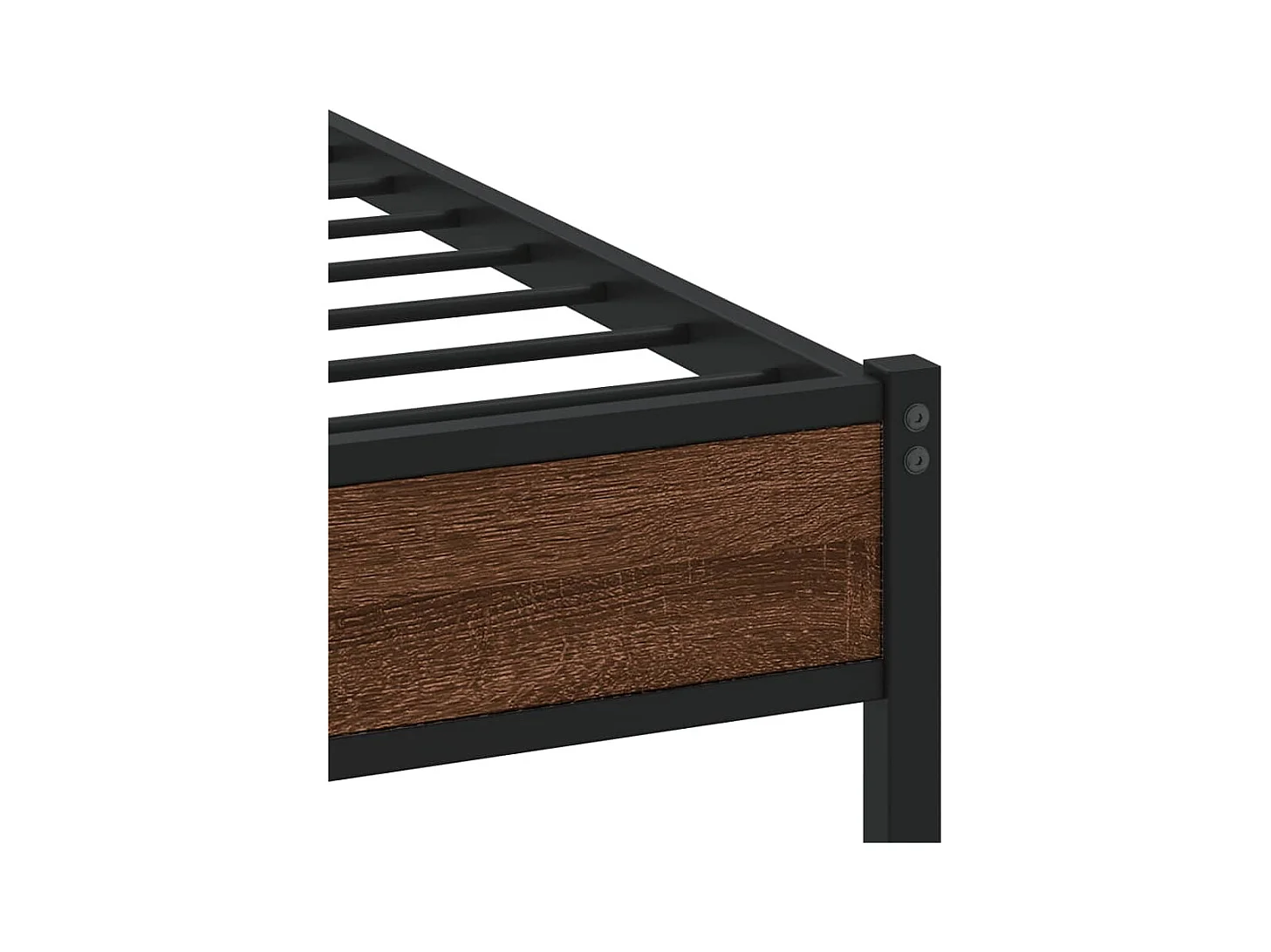 Metallbett ohne Matratze Eichen-Optik 80x200 cm