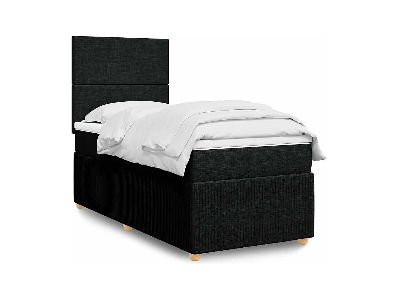 Sommier à lattes de lit et matelas Noir 80x200 cm Tissu