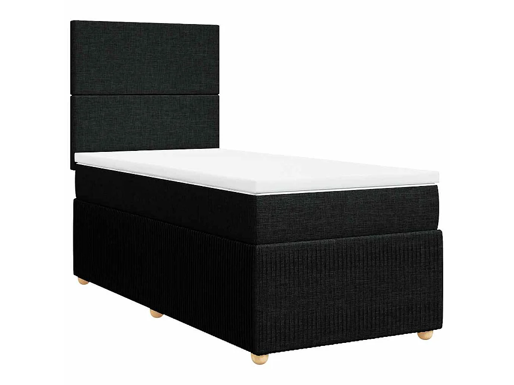 Giroletto a Molle con Materasso Nero 80x200 cm inTessuto
